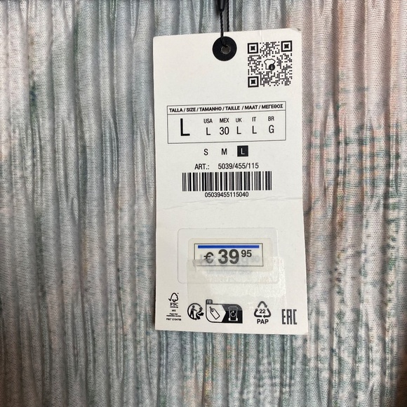 NWT Zara Womenʻs Pleated Wrap Kimono Blouse Large - Picture 8 of 9